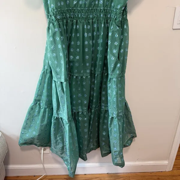 Anthropologie Green Floral Jacquard Somerset‎ Maxi Dress Size 3X - Image 8