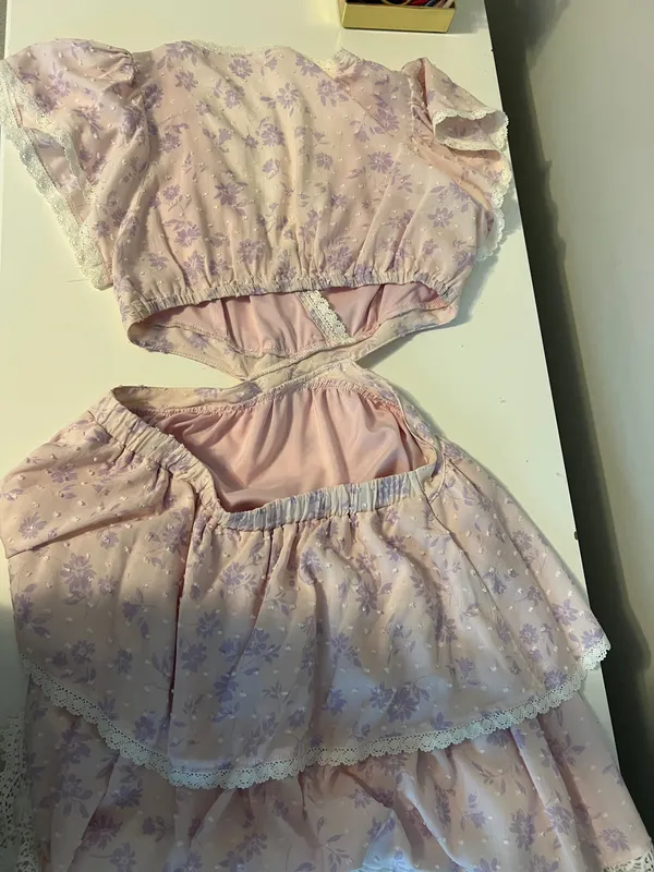Flower Mini Dress Purple - Image 2