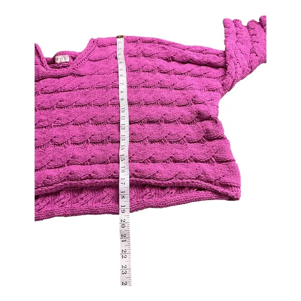 POL Pink Cable Knit‎ Oversized Cropped Sweater Size S - Image 3