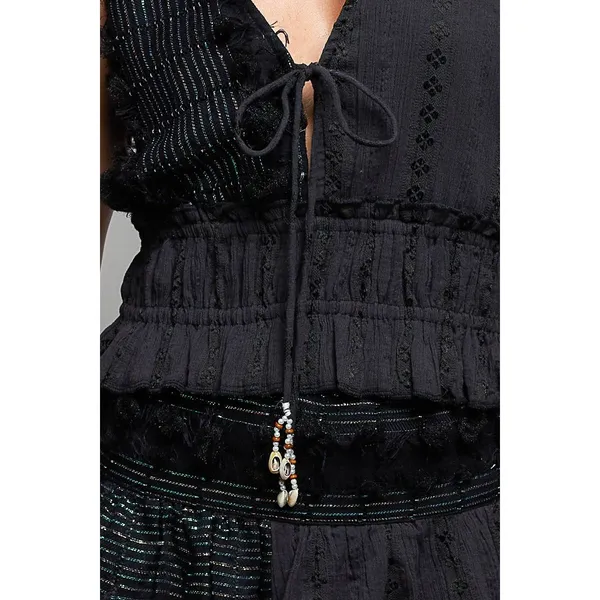 POL V-Neck Cotton Ruffled‎ Crop Cami - Medium - Image 6