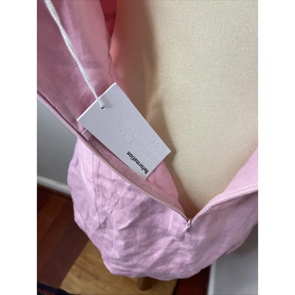 New Reformation Kerrigan Linen Dress in Babygirl Pink Size 10 - Image 9