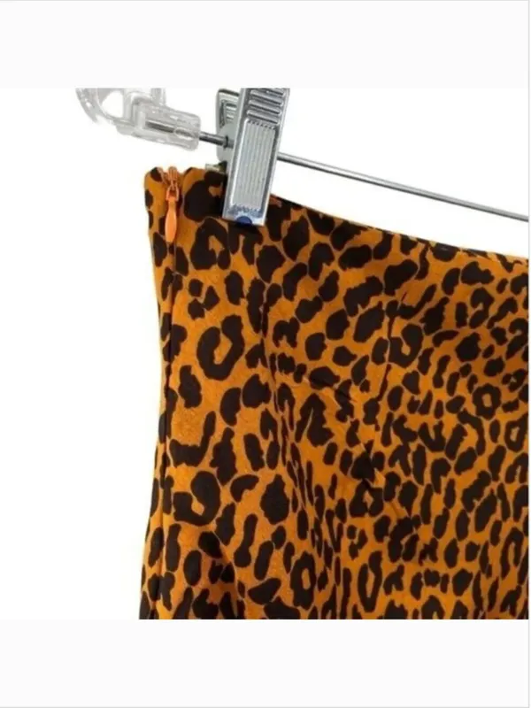 Hyped Unicorn Leopard Animal Print Satin Midi Skirt - Image 7