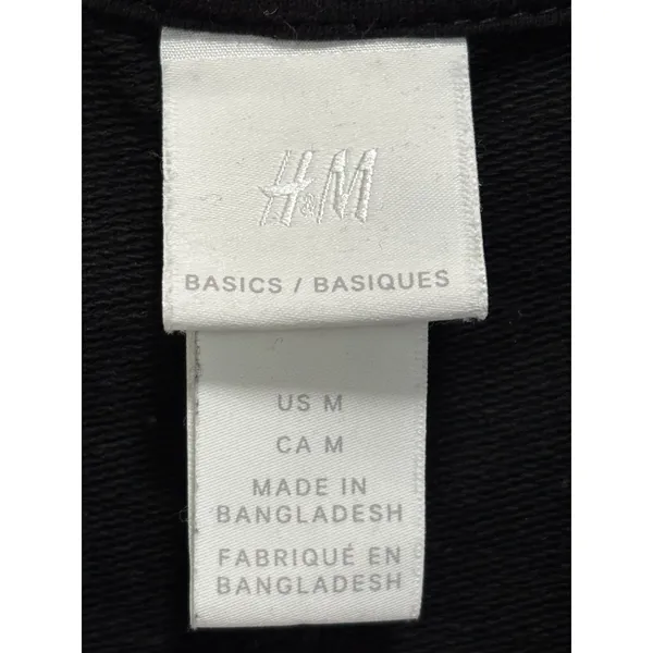 H&M Short Sleeve Black Sweater Size M Crew‎ Neck Soft Ribbed Hem - Image 2