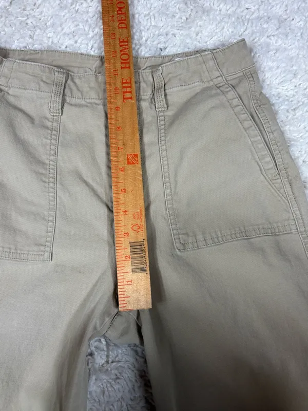 GAP High Rise Wide Leg Khaki Pants Size 4 Button Fly Stretch - Image 9