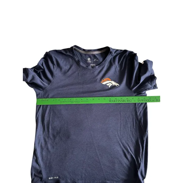 Nike Dri-Fit Denver Broncos Women’s Logo Blue Microstripe T-shirt XL Runs Small - Image 9