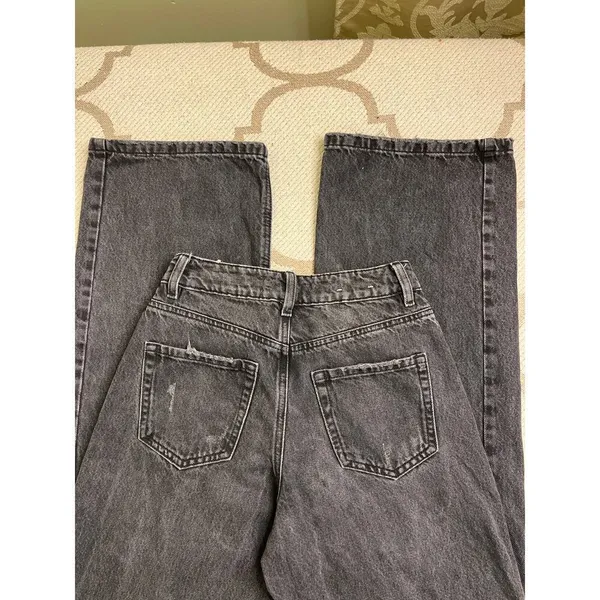 Garage Denim Street Wide Leg Black Distressed Jeans Size 00/23 Y2K - Image 12