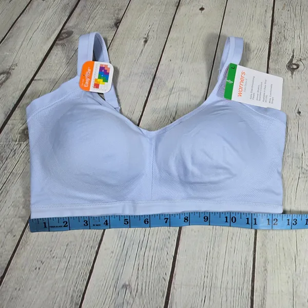 Warners Easy Does It Seamless Stretch Wireless Bra Light Blue RM3911A Large NWT - Image 8