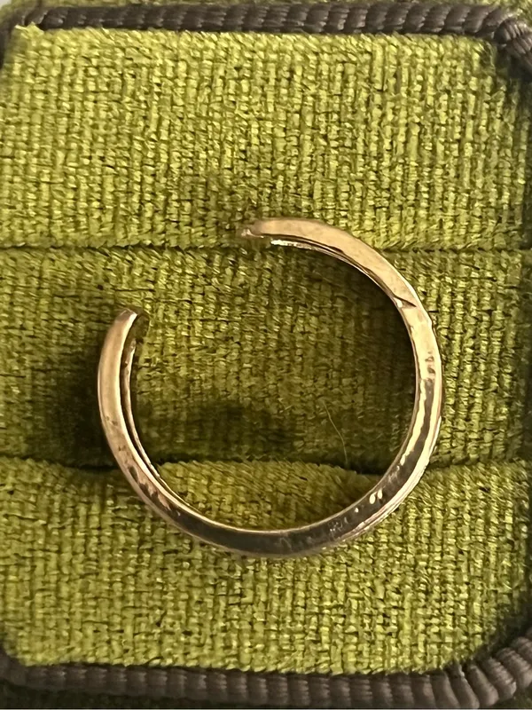 Gold and White Enamel Double-Band Women's Adjustable Ring Size 6-9 - Image 3
