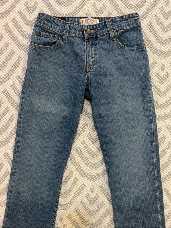 LEVI’S Signature Stretch Mid Rise Straight Leg Blue Denim Jeans 6 Medium - Image 2