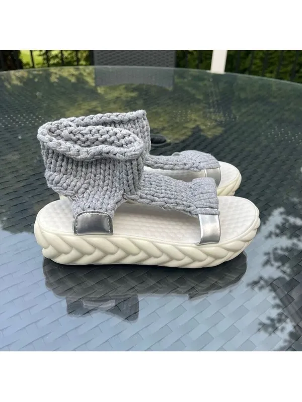 Women's Weave Roman Sandals Open Toe Breathable Comfort Platform Fashion Sz 38 - Image 4
