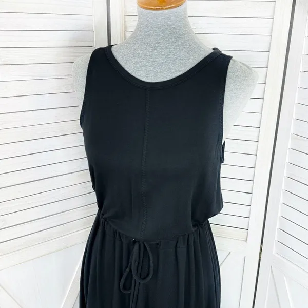 The Limited Signature Drawstring Waist Midi Sundress‎ Black Medium Knit - Image 6
