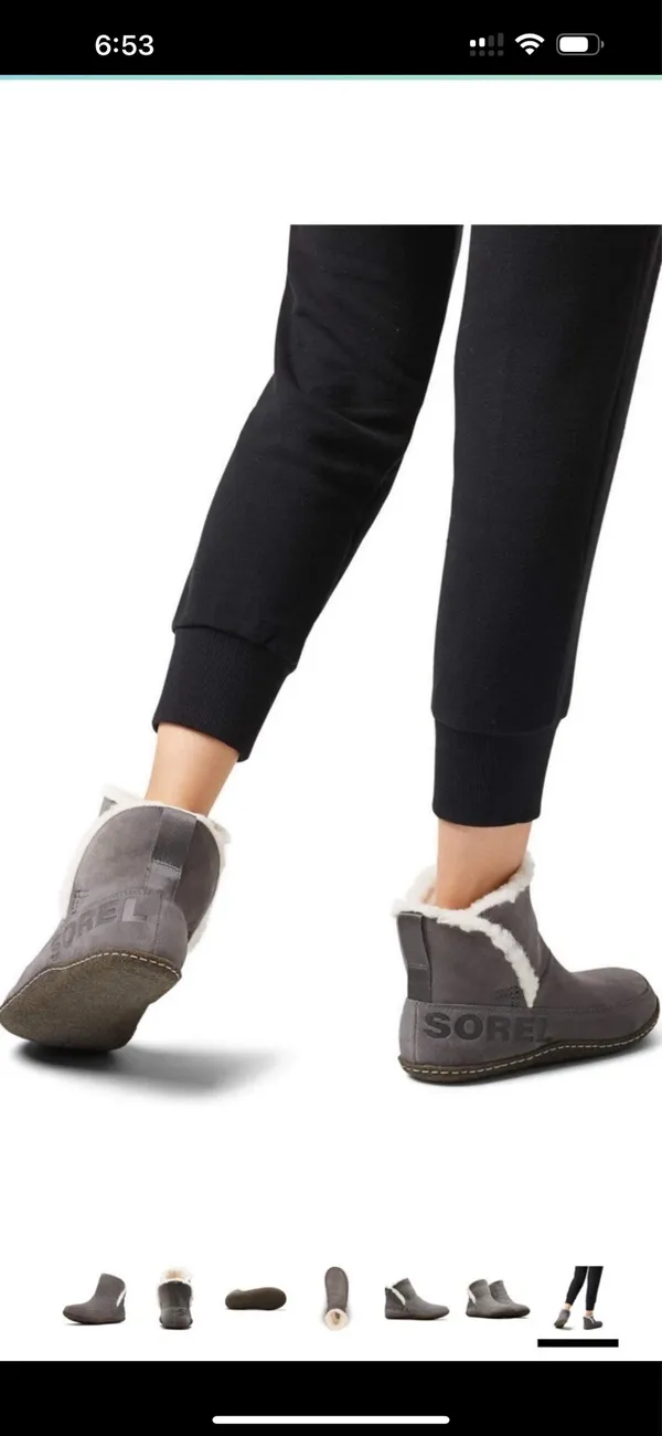 Sorel Nakiska Faux Fur Lined Bootie in Gray , women's size US 10 EU 41 NEW - Image 8
