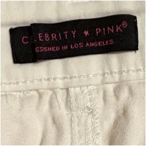 Celebrity Pink Womens White Button Front Denim Mini Skirt‎ Size 7/28 CJS0124028 - Image 4