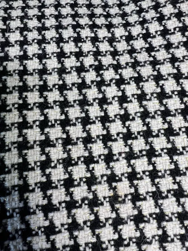 Georgiou Studio Houndstooth Tweed Knee-Length Skirt Black and Cream Size Large - Image 4