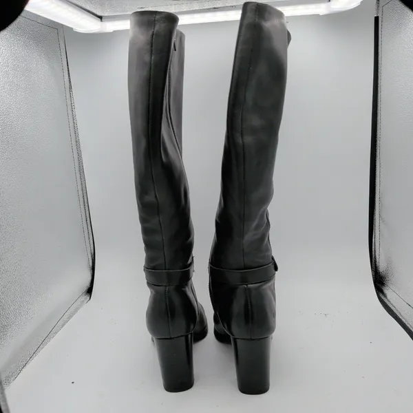 Born Ellendale Womens‎ Black Leather Knee High Block Heel Riding Boots Size 9.5M - Image 5