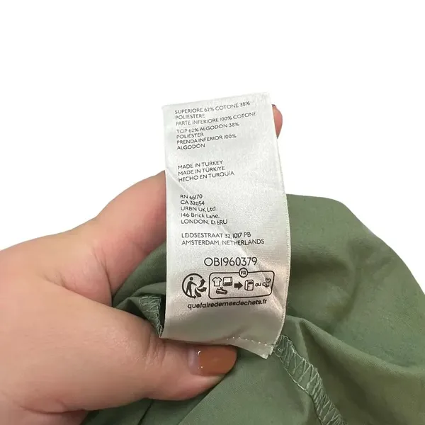 Anthropologie Pilcro Sweatshirt Twofer Mini‎ Dress Short-Sleeve Moss Green Small - Image 13