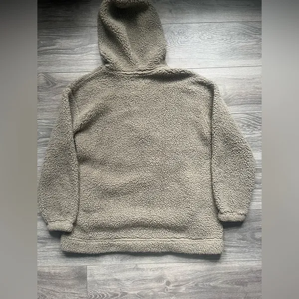 Koolaburra by UGG Tan Long Sleeve Warm Cozy Comfy Sherpa Hoodie Sweater Size M - Image 2