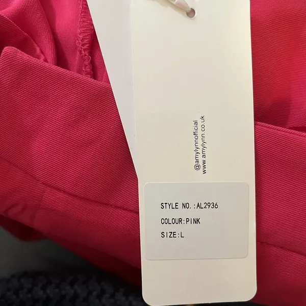 AmyLynn Alice High Waist Straight Wide Leg Pant Trouser Size L Pink NEW W/Tags‎ - Image 7