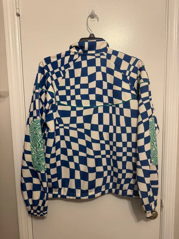 MELODY EHSANI Womens Track Jacket In Checked Blue Size Small - Image 3