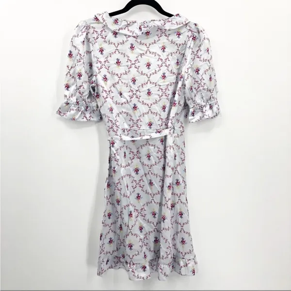 Hill House Nima Dress in Cabernet Trellis Floral Silk Extra Small - Image 7
