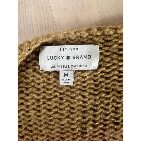 Lucky Brand Brown Ombre Dye Oversize Open Cardigan In Rust Wool Blend Size M - Image 11