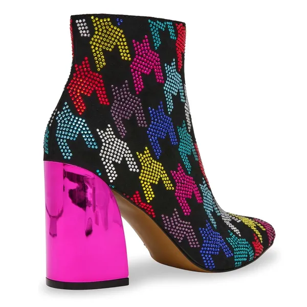 Betsey Johnson Marrina Sequence Houndstooth‎ Print ankle boots Bootie size 5 - Image 7