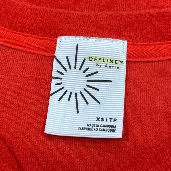 Aerie Offline Summer Lights Terrycloth Cropped Tee Shirt Women’s XS - Image 4