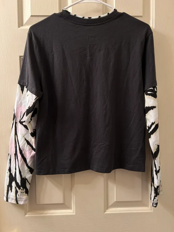 Grateful Dead Women’s Long Sleeve Tee Size Medium Black Tie Dye Dancing Bears - Image 2