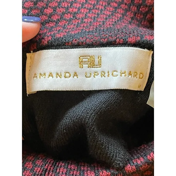 Amanda Uprichard Black And‎ Red Knit Keyhole Mock Neck Sweater Dress Size M - Image 6