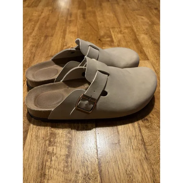 CUSHIONAIRE Hana Cork‎ Footbed Vegan Leather Clogs Size 9 Boho Hippie Casual - Image 5