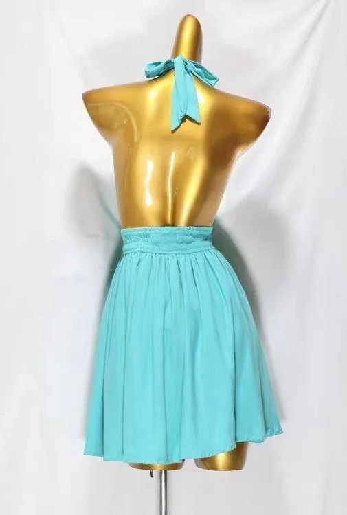 HELLO MOLLY Mint Tropical Temptation Halter Mini Dress - Image 6