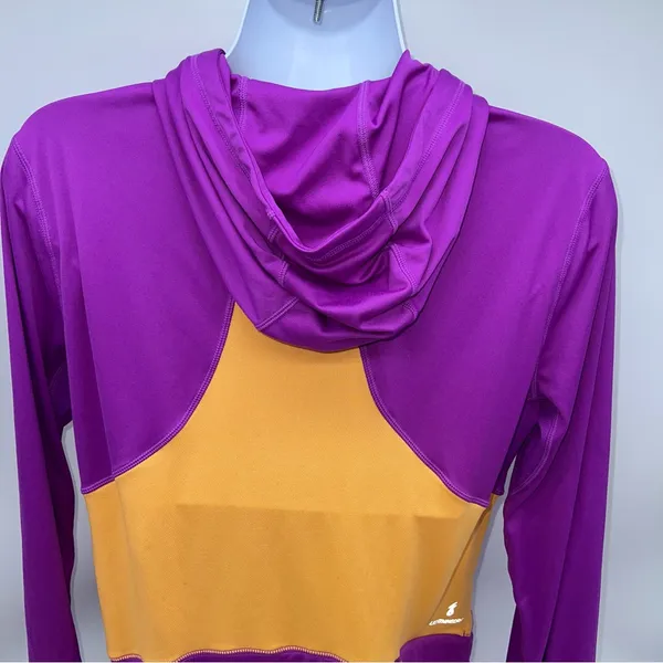 New Balance Women’s Purple/Yellow/Gray Colorblock 1/2 Zip Pullover Hoodie-Size M - Image 7