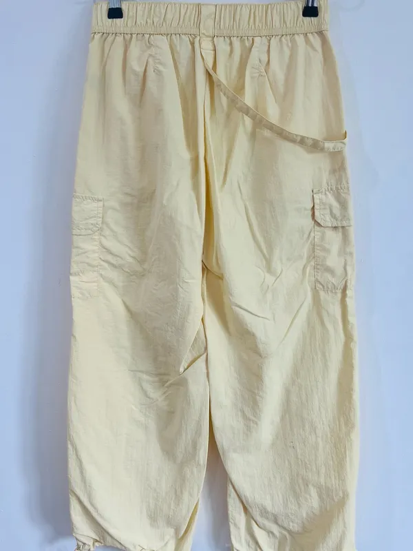 No Boundaries Pale Yellow Cargo Pants with Utility Pockets - Image 3