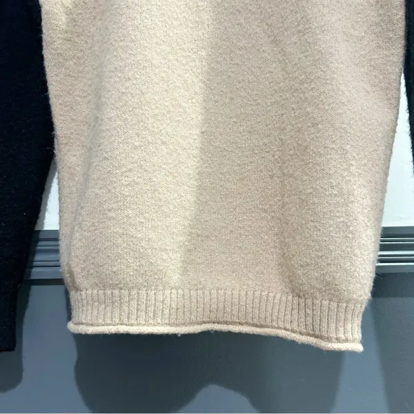 On Trend Cream and Black Turtleneck Sweater - Image 4