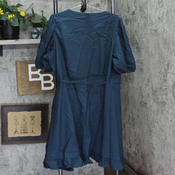 City Chic Womens Trendy Plus Ruffle Dreams Dress Alpine Green 18W - Image 2