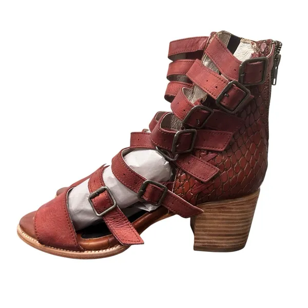 Freebird Country Sandals Women's Size 12 Color Rust Gladiator Block‎ Heel - Image 3