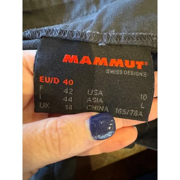 Mammut Pants Women 10 Gray Cotton Straight Leg Adjustable Hem‎ Outdoor Gorpcore - Image 11