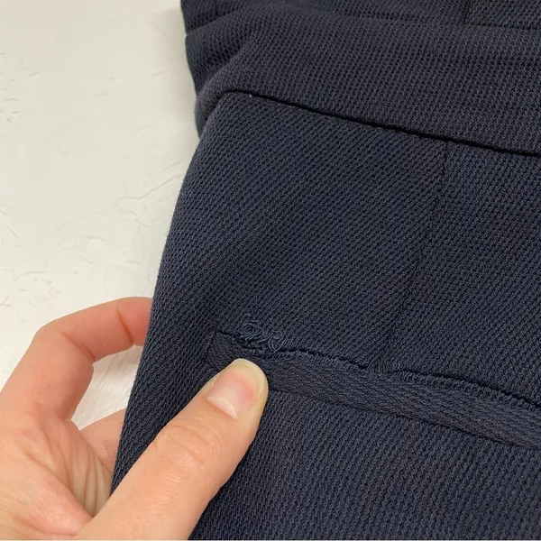 Massimo Dutti Navy Blue Knit Paperbag Waist Trouser Pants Womens 4 Casual - Image 7