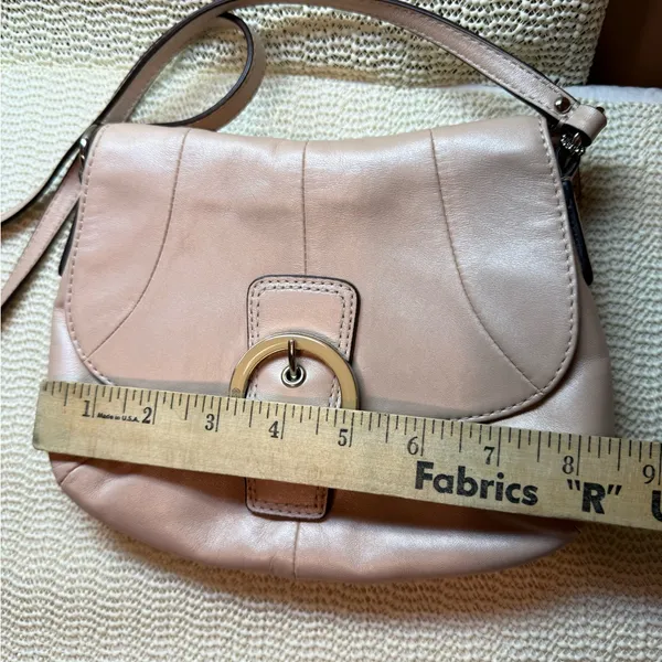 COACH Soho Shell Pearlescent Leather Flap Small Crossbody Purse Bag - Image 12
