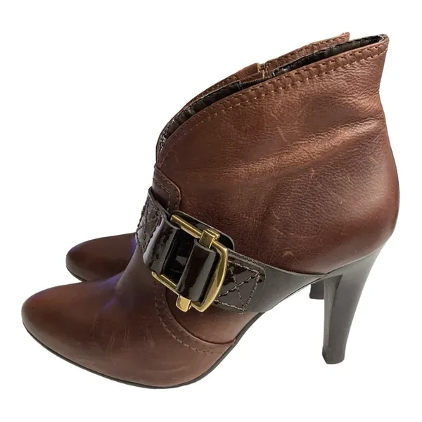 French Connection Leather Women's Brown Ankle Boots Size 40 9US - Image 3
