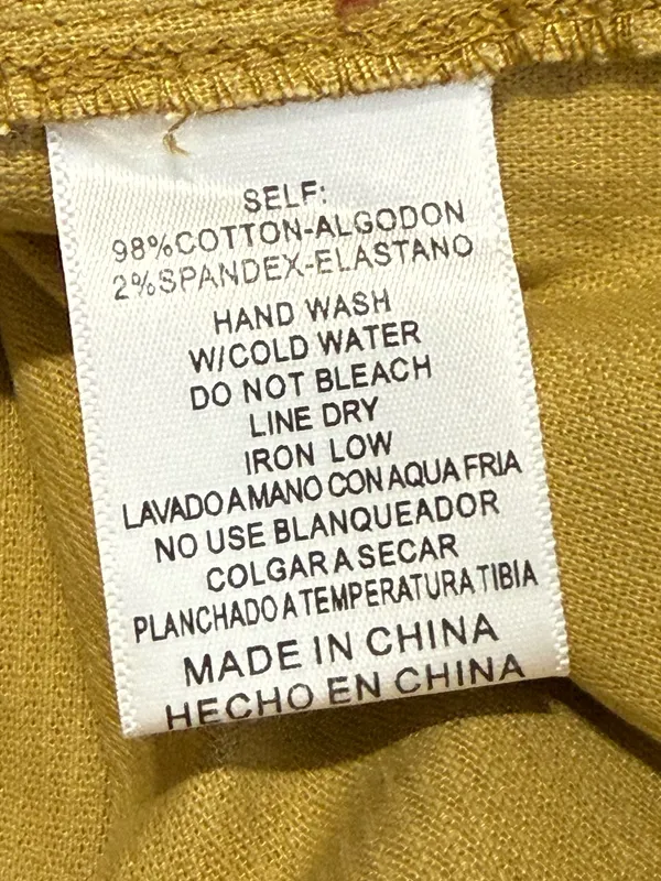 Listicle Mustard Yellow Corduroy Button Front A-Line Mini Skirt Size L - Image 4