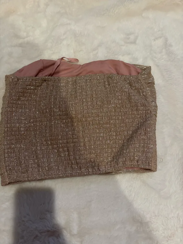 Anthropologie Tube Top Ruffle Maeve Metallic - Image 3