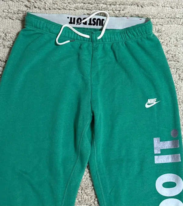 Nike Women's Sportswear Rally "Just Do It" Graphic Fleece Sweatpants size Large - Image 3