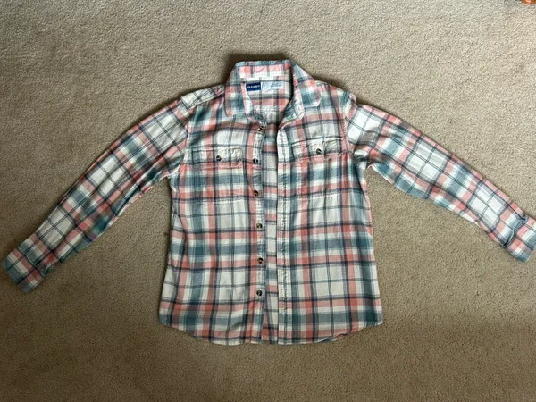 Multicolor Flannel Old Navy Button Down Shirt - Image 3
