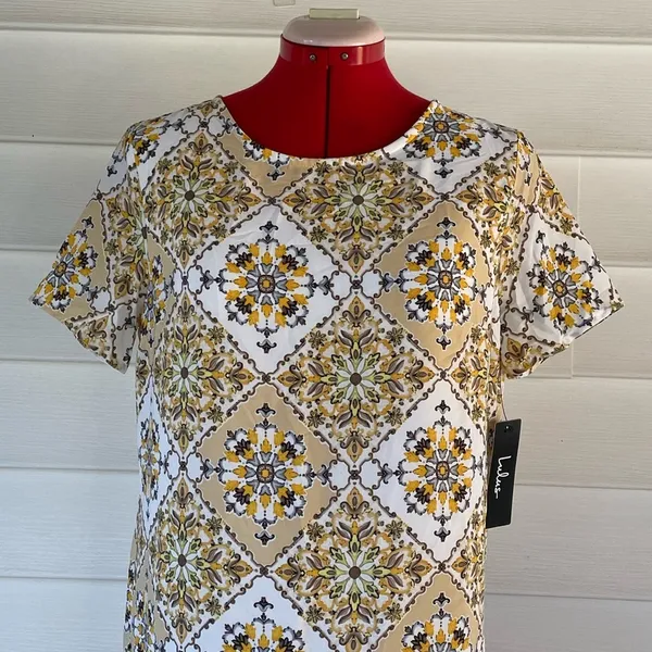 Lulu’s Dandy Lion Medallion Print Shift Dress Sz S - Image 3