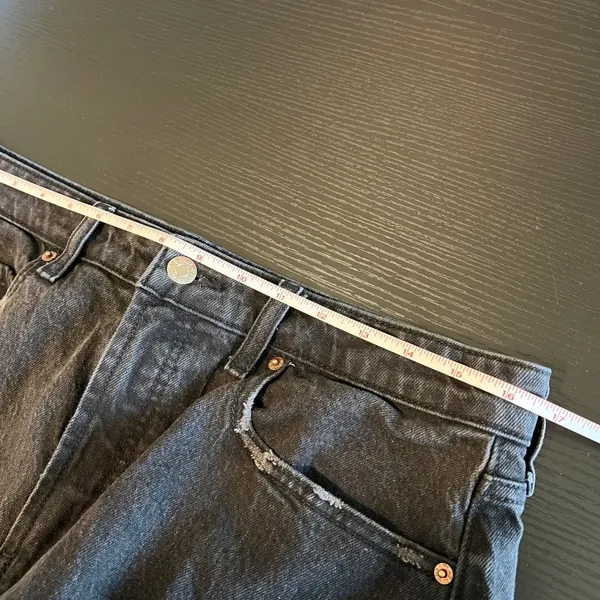 Old Navy Curvy Extra High-Rise Wide Leg Jeans Washed Black Size 12 Stretch Denim - Image 9