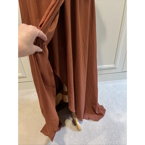 Baltic Born Katya Faux Wrap Rust Brown Maxi Gown Bridesmaid Missing Belt - Image 3