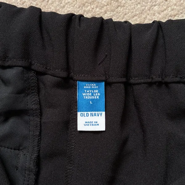 New Old Navy Extra High Rise Taylor Wide Leg Trousers Pants Black Size Large - Image 10