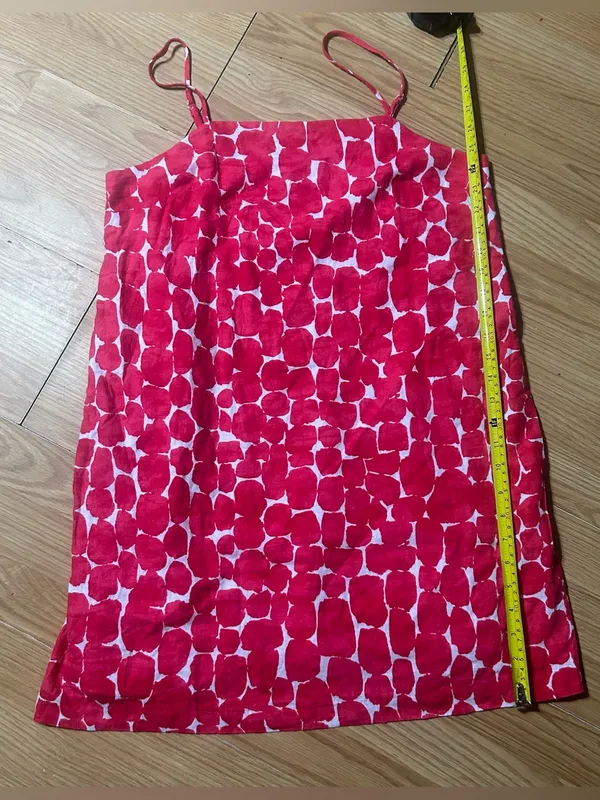 NWT ladies Med Banana Republic spaghetti strap dress pink Patterned print - Image 5