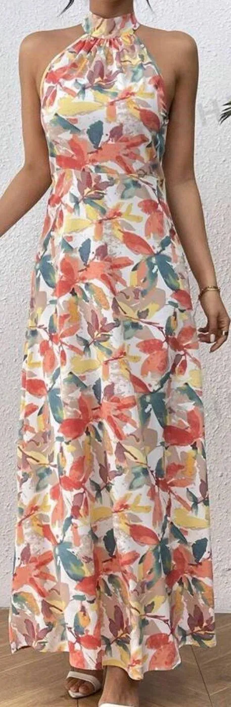SheIn Frenchy Fashionable Printed Halterneck Dress - Image 4